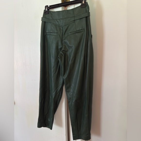 MAEVE Faux Leather Taper Pleated Pants - Picture 5 of 6